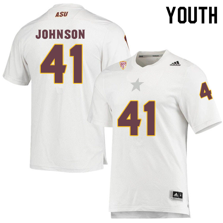 Youth #41 Tyler JohnsonArizona State Sun Devils College Football Jerseys Sale-White